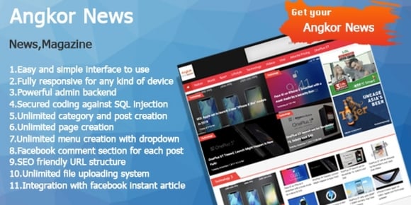 Angkor News – News CMS PHP v1.0 – Codester Script