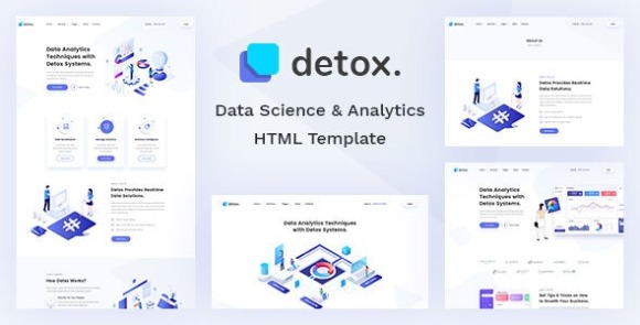 Detox v1.0 – Data Science & Analytics HTML Template Free