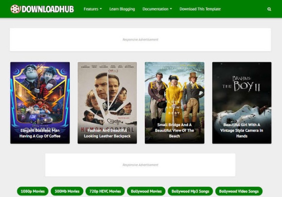 Download Hub Premium Blogger Template Free