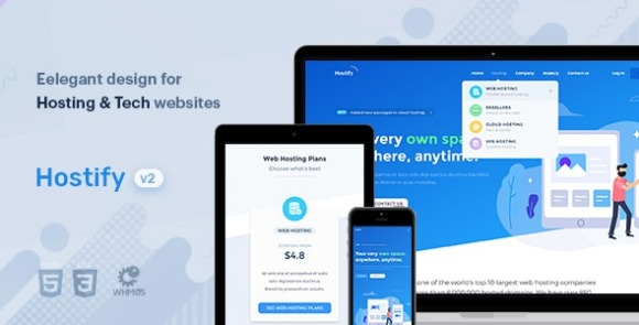 Hostify v2.0 – Hosting HTML & WHMCS Template Free