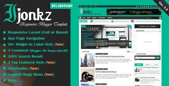 Ijonkz v2.0 – Responsive Magazine/News Blogger Template