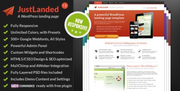 JustLanded v1.7.0 – WordPress Landing Page Theme Free