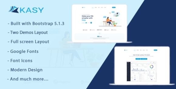 Kasy v1.0 – Responsive Landing page Template Free