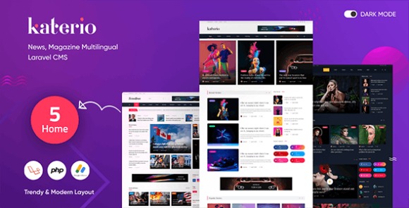 Katerio v1.0.8 – News, Magazine Multilingual Laravel CMS Script