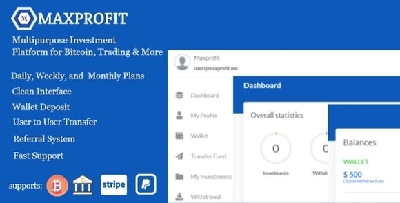 Max Profit v5.0 – Online Multipurpose Investment Platform Script
