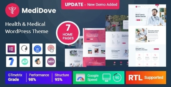 MediDove v2.2 – Health & Medical WordPress Theme + RTL Free