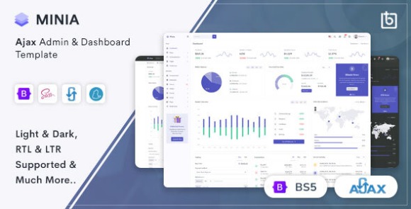 Minia v1.2 – Ajax Admin & Dashboard Template Free