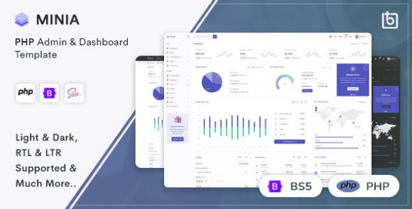 Minia v1.0 – PHP Admin & Dashboard Template Free