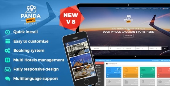 Panda Multi Resorts v8.1.5 – Booking CMS for Multi Hotels Script