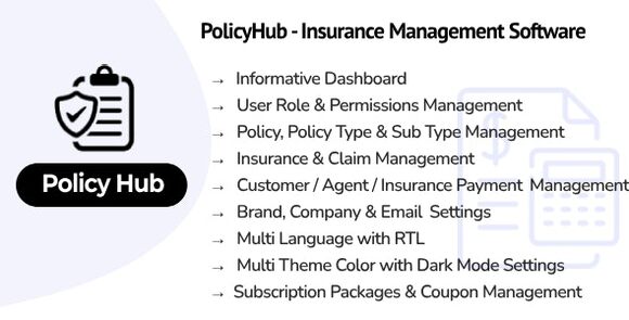 PolicyHub v1.0 – Insurance Management Software Script