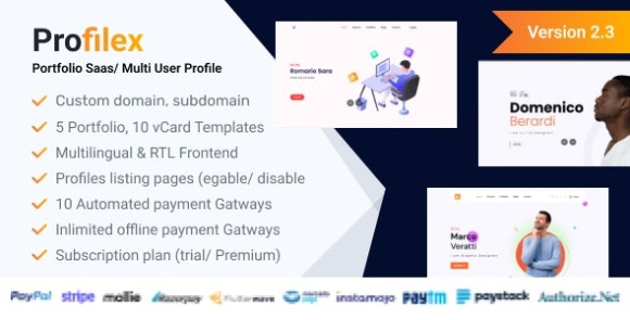 Profilex v3.1 Nulled – Portfolio Builder SAAS / Multi-User Profile (Multitenancy)