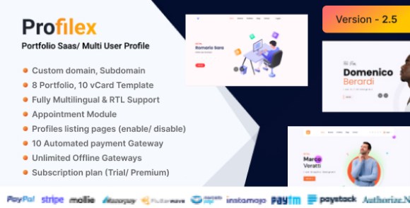Profilex v3.1 Nulled – Portfolio Website Builder SAAS (Multitenant) PHP Script