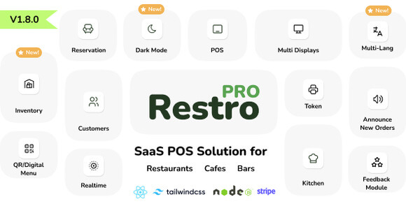 RestroPRO SaaS v1.8.0 – POS Software for Restaurant, Cafe, Food Truck Script