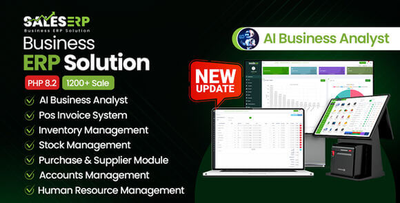SalesERP v12.13 Nulled – AI Powered Business ERP for Sales, Billing, Inventory, Accounting and HR Script