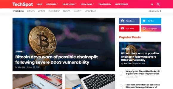 TechSpot v1.1 – Responsive Blog & Magazine Blogger Template Free