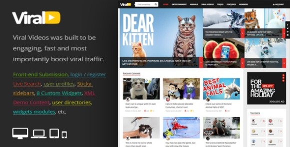 ViralVideo v2.8 – Responsive Magazine WordPress Theme Free