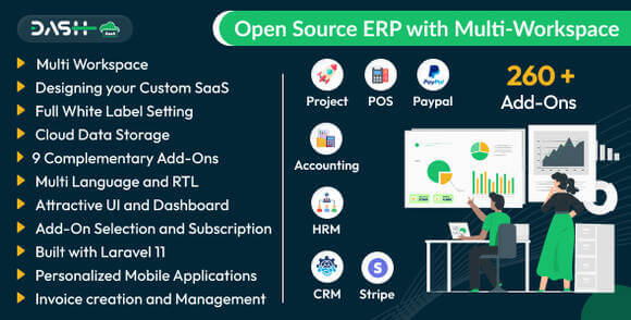 WorkDo Dash SaaS v6.6 Nulled – Open Source ERP with Multi-Workspace Script